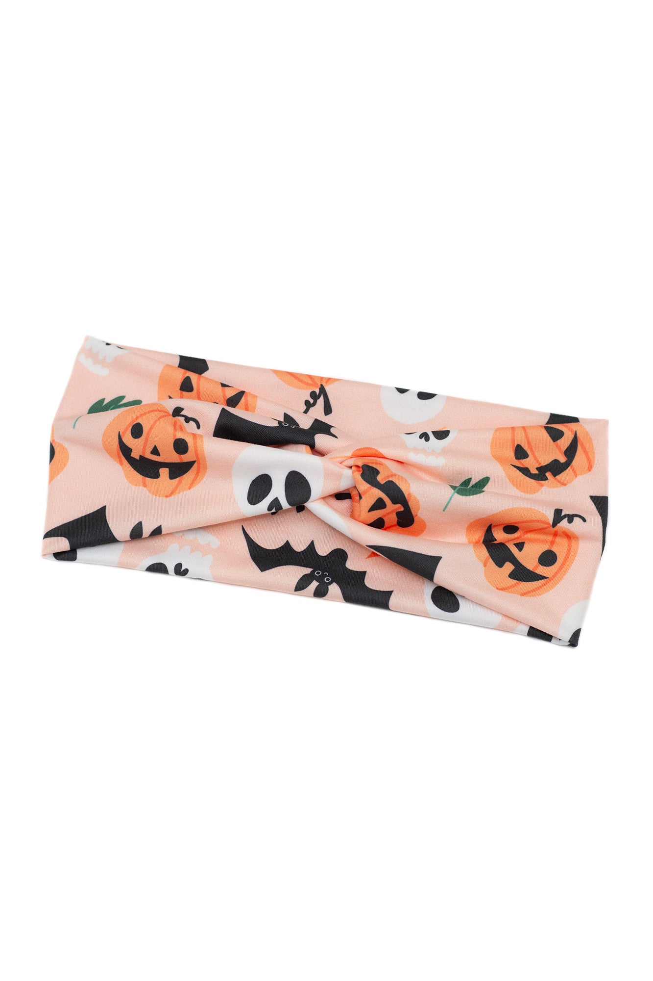 Pumpkins, Skulls, and Bats Twist Turban Headband