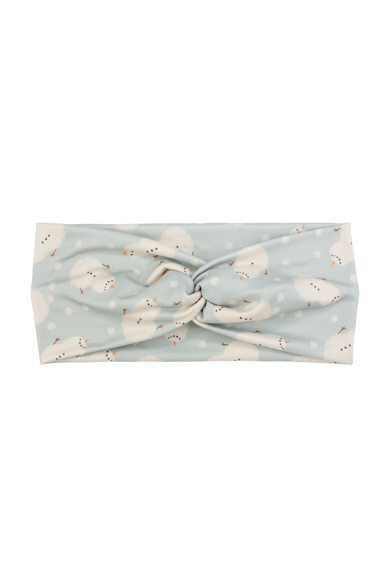 Blue Snowman Twist Turban Headband