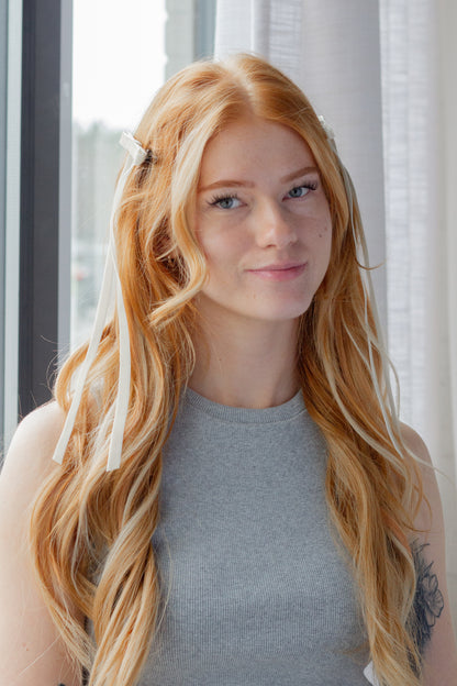 Cream Velvet Hair Bow