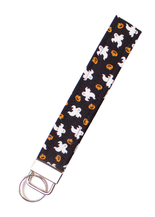 Ghost & Pumpkin 1" Key Fob Wristlet