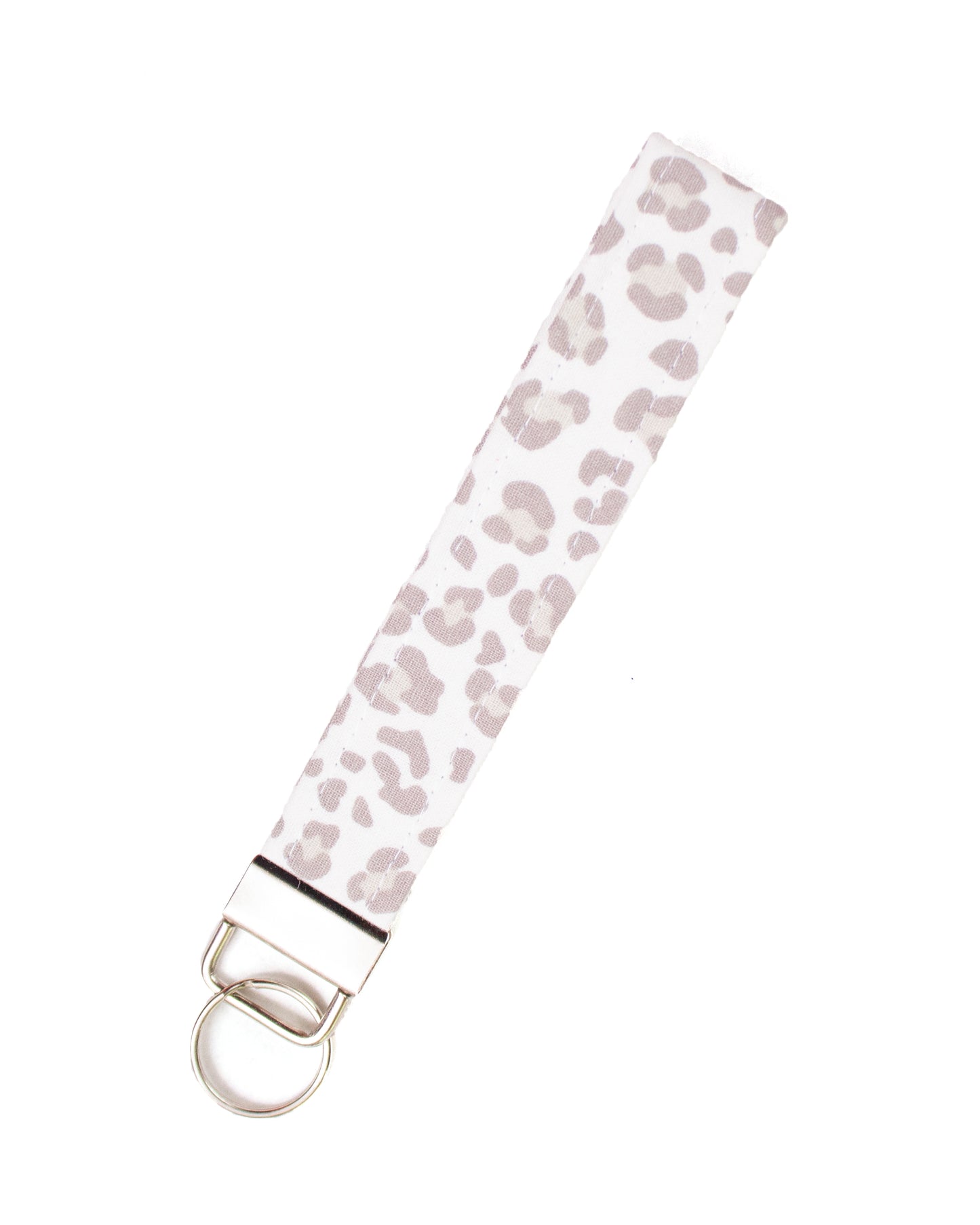 Gray Cheetah 1" inch Fabric Key Fob Wristlet